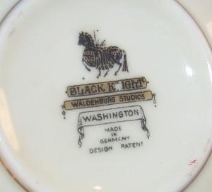 German BLACK KNIGHT Porcelain Creamer & Sugar w/ Lid
