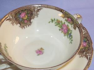 One German BLACK KNIGHT 7 Piece Porcelain Table Setting Dish Set