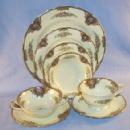 One German BLACK KNIGHT 8 Piece Porcelain Table Setting Dish Set