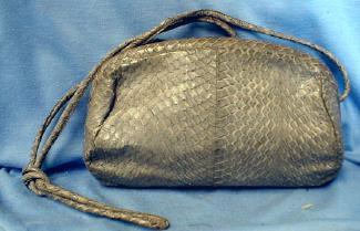 old Mario Valentino Snakeskin Leather Clutch Shoulder Purse - Vintage Designor Handbag Purse - misc