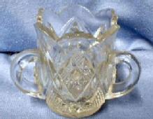 Pressed Glass Toothpick - Loving Cup 3-handle EAPG Loving Cup Toothpick