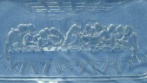 Pressed Glass Bread Tray LAST SUPPER