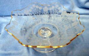 Etched Glass Candy Compote - Elegant Glassware