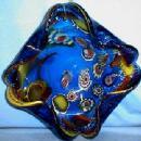 ART GLASS Millefiori Cobalt Blue Murano Glass Bowl - Awesome Art Glass