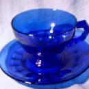 Heisey Cobalt Glass Cup and Saucer set