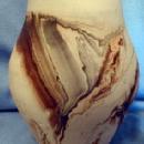 Nemadji Indian Art Pottery Bulbous Vase - Brown Gray Mission Swirl