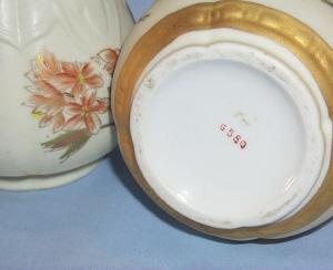 Pair of Bisque Porcelain ELEPHANT Handle EWERS