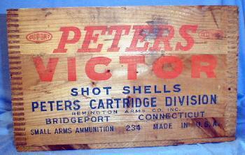 PETERS Victor Shot Shell Wooden Crate - Ammunition Box - Sporting
