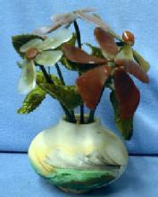 Nemadji Art Pottery with Coral & Agatel Flowers