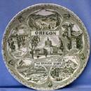 old OREGON Souvenir Plate BEAVER STATE - Pottery Porcelain