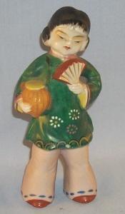 Occupied Japan GIRL w/FAN Porcelain Figurine