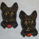 Two SCOTTIE DOG Chalkware Wall Plaques - Misc.