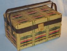 OCCUPIED JAPAN Multicolor Bamboo Picnic Basket - Misc.