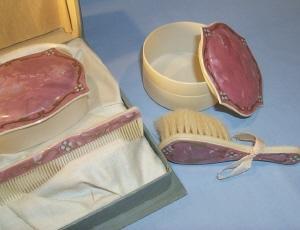 One Baby's CELLULOID Grooming Set in Original Box - Misc.