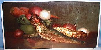1894 Print FISH & Vegetables - A MORNING RELISH - Chicago Tribune Art Supplement