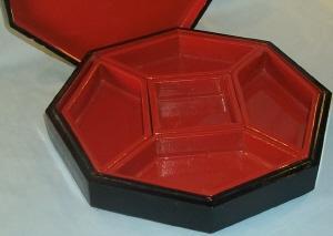 MOTHER-OF-PEARL Decorated Enameled Wood Jewelry Box