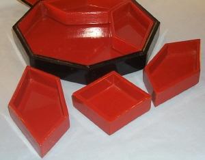 MOTHER-OF-PEARL Decorated Enameled Wood Jewelry Box