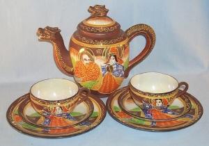 Brown DRAGONWARE Porcelain Tea Set