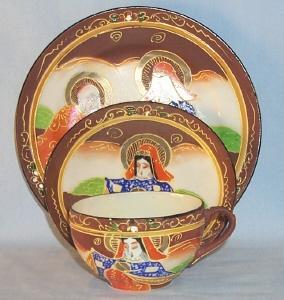 Brown DRAGONWARE Porcelain Tea Set