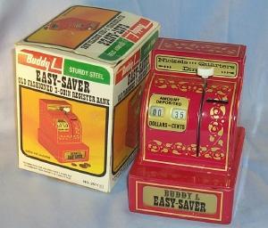 BUDDY L Easy-Saver Old Fashioned 3-Coin Bank in Original Box - Toys