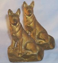 Cast Iron SHEPHERD DOG Bookends - Metalware