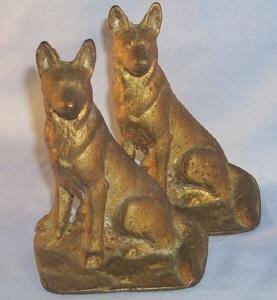 Cast Iron SHEPHERD DOG Bookends - Metalware