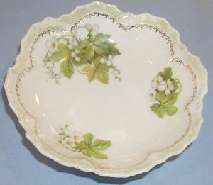 R.S. Germany Flower Design Porcelain Berry Bowl