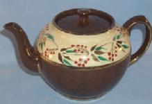 Dark Brown SADLER Hand Painted Pottery Teapot