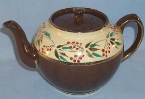 Dark Brown SADLER Hand Painted Pottery Teapot