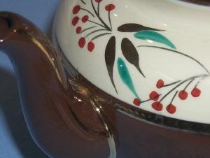 Dark Brown SADLER Hand Painted Pottery Teapot
