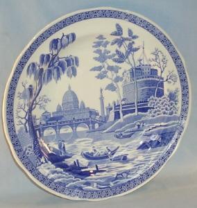 SPODE Flow Blue Commemorative Porcelain Plate