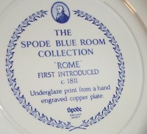 SPODE Flow Blue Commemorative Porcelain Plate