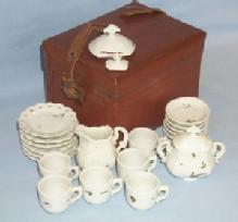 Stoneware Miniature TOY DISHES in Original Box - Pottery