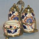 Pretty Gaudy Welsh Porcelain Condiment Set