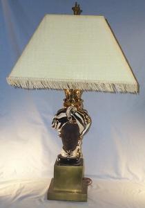 Black Lady Head Bust Table Lamp - Ethnographic