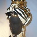 Black Lady Head Bust Table Lamp - Ethnographic