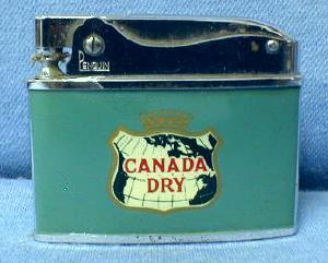 Cigarette Lighter CANADA DRY Advertising Lighter - Vintage Ginger Ale Soda Advertising Tobacciana