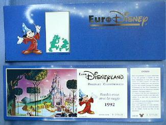 old vintage 1992 Disneyland Euro GRAND OPENING Ticket -
