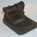 Dodge COVERED WAGON Grey Metal Ashtray - Tobacciana