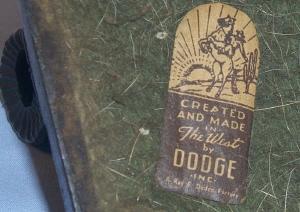 Dodge COVERED WAGON Grey Metal Ashtray - Tobacciana