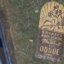 Dodge COVERED WAGON Grey Metal Ashtray - Tobacciana