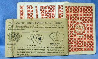old vintage BUSTER BROWN Shoes Vanishing Card Spot Trick - Magic Card Trick & Coin Trick - Advertising paper