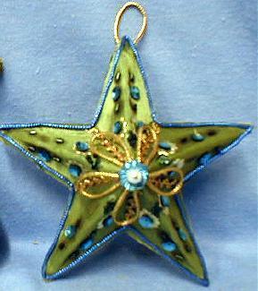 Christmas STAR Ornament - Figural STAR - German Holiday Misc