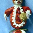 CLOWN on Ball Ornament - Vintage Figural Holiday Misc