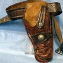 vintage Toy Cap Gun Holster - 1950's Large Tooled