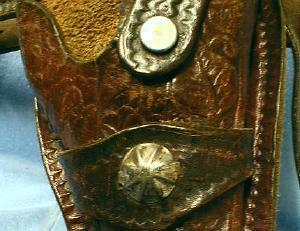Toy Cap Gun LEATHER HOLSTER - 1950's Large Tooled