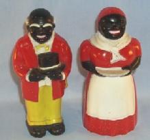 AUNT JEMIMA & UNCLE MOSE Plastic Salt and Pepper Set - Ethnographic