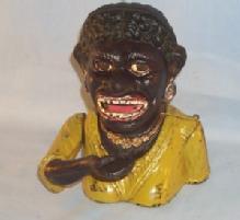 English Cast Iron DINAH Mechanical Bank - Ethnographic