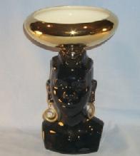 Large Black Americana Porcelain Head Vase - Ethnographic