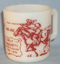 DAVY CROCKETT Milk Glass Mug